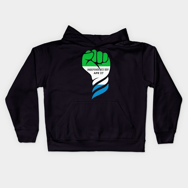 Sierra Leone Flag, Sierra Leonean Kids Hoodie by alzo